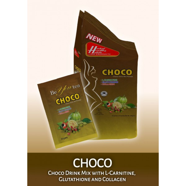 Choco Drink Mix Powder with L-Carnitine, Glutathione, and Co...